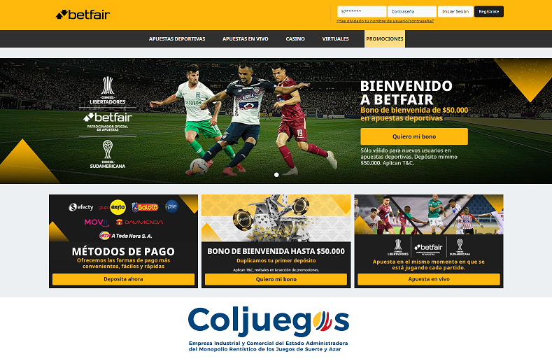 Colombia: Betfair, nuevo operador online aprobado por regulador Coljuegos.