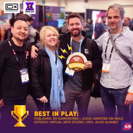 Brasil: A DX Gameworks leva o título de “Best in Play” em GDC com o novo vídeo jogo ‘Hamster on Rails’