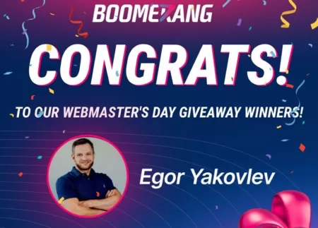 A Boomerang Partners homenageou webmasters com sorteio de mídia social e torneio de tráfego