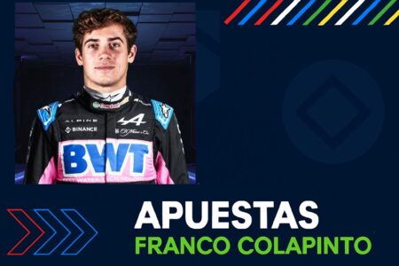 Las casas de apuestas deportivas se preparan para el retorno de Franco Colapinto a la F1